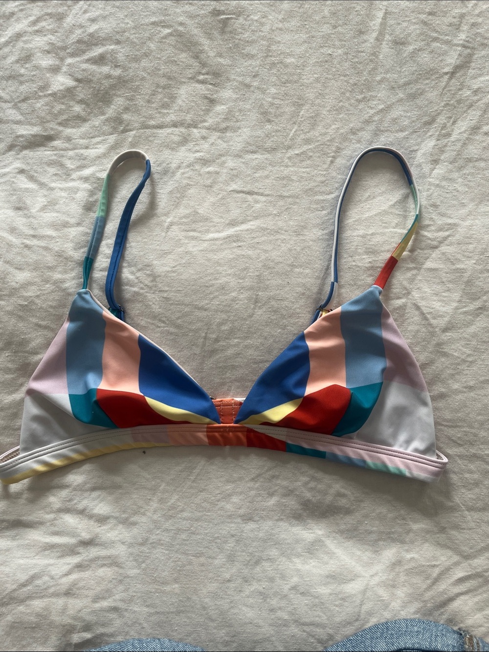 Mara Hoffman Multicolor Abstract Stripe Bikini Top